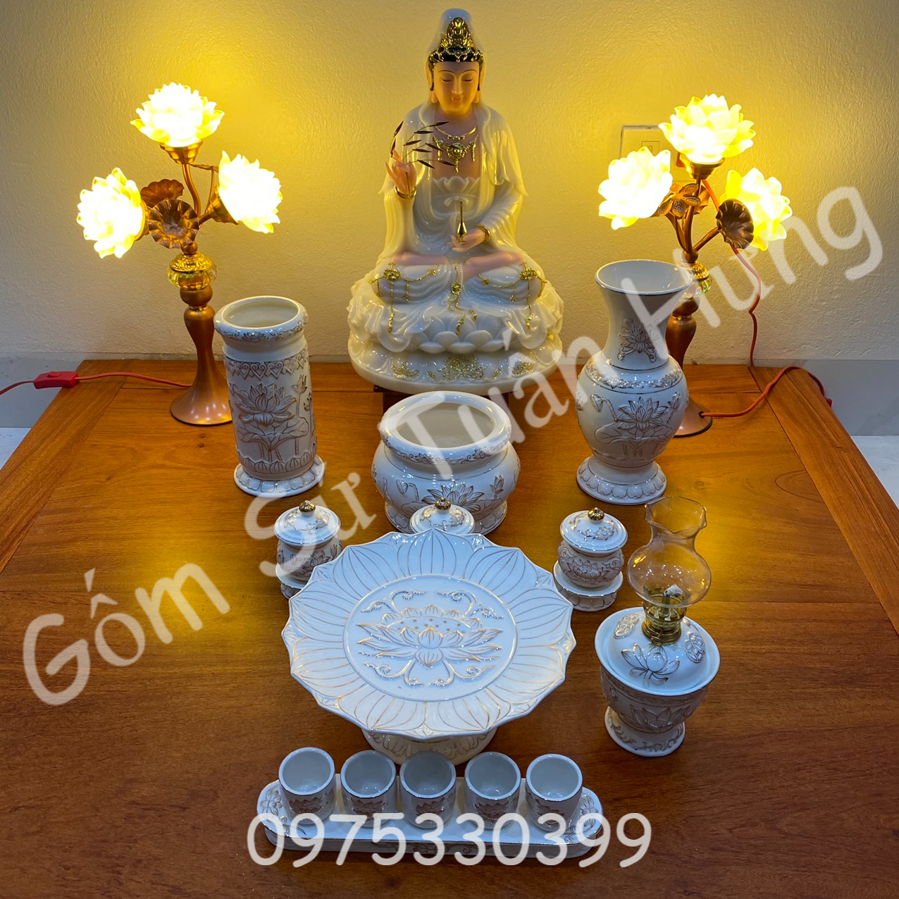 Đèn thờ sen lưu ly 3 bông 1 cây đèn,ảnh thật, hàng loại 1