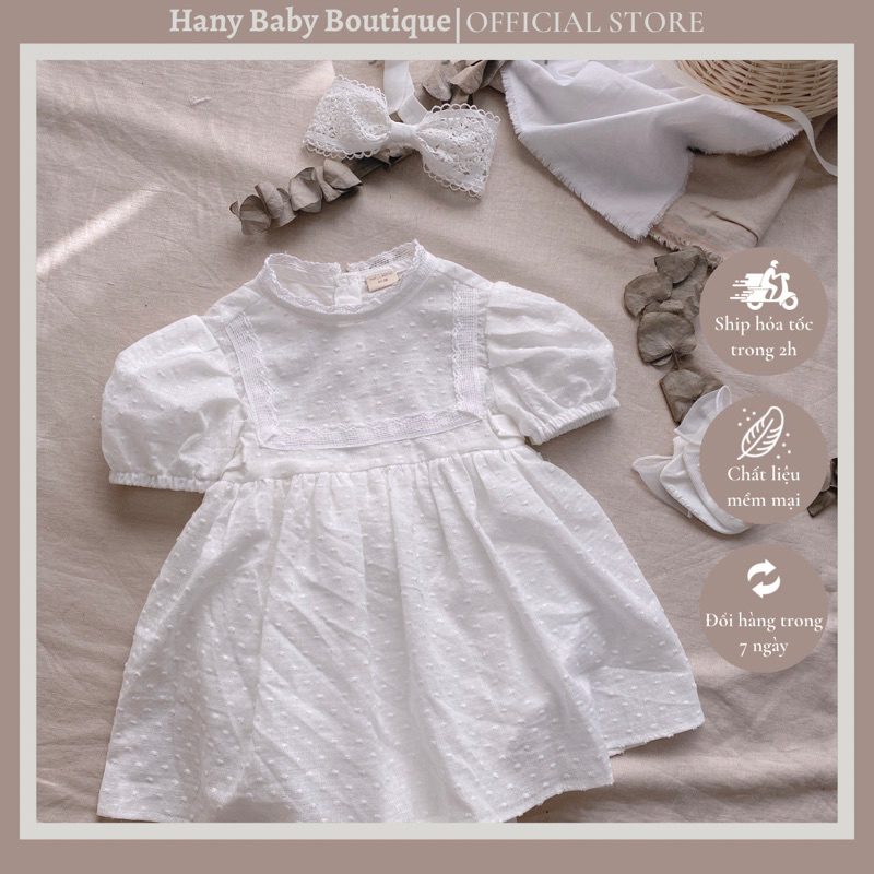 HANY BABY Váy Trắng Thô Boi Có Đũng