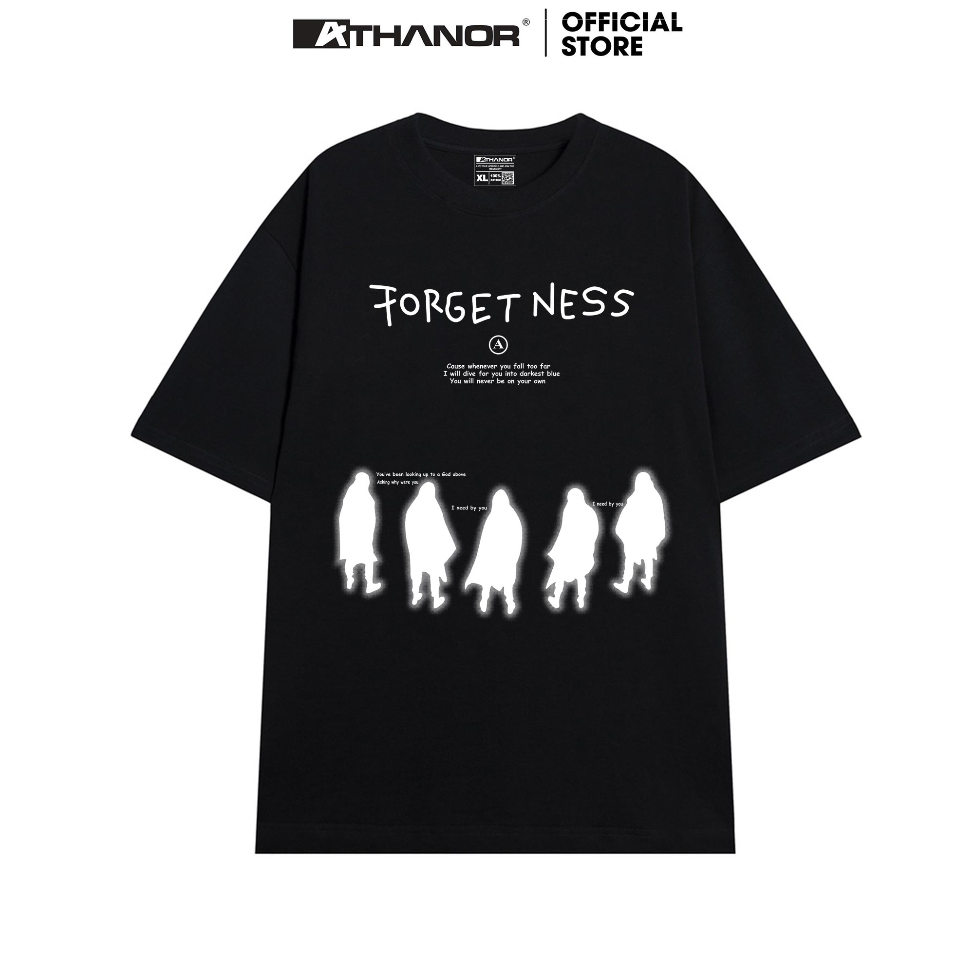 Áo thun ATHANOR chính hãng 100% cotton premium unisex form rộng mẫu FORGETNESS