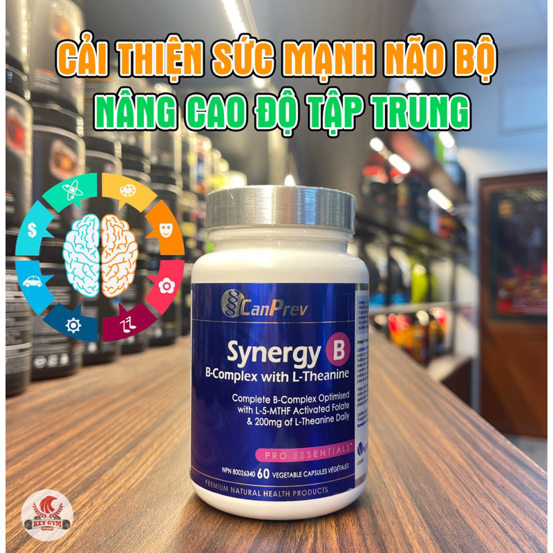 CanPrev Synergy B Complex with L-Theanine, 60 Viên