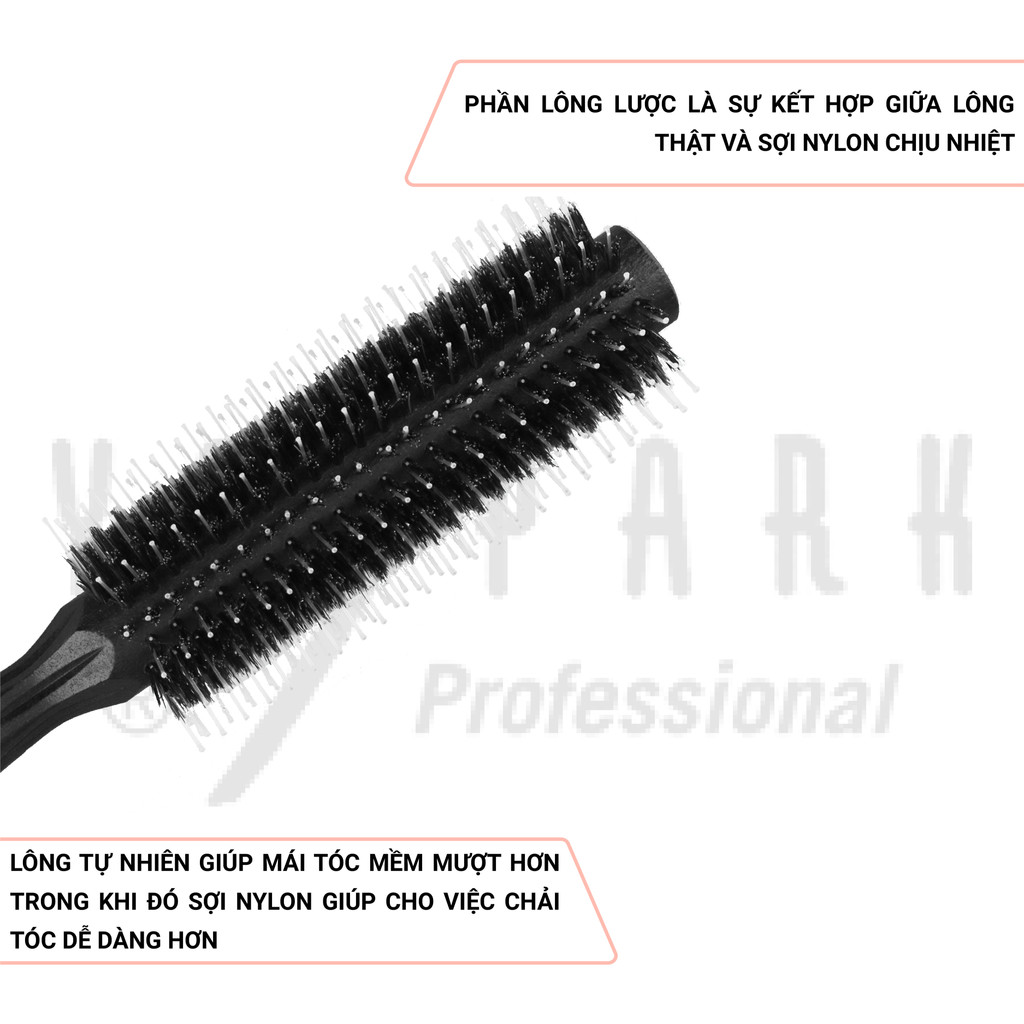 Lô sấy tóc Carbon Tiger Brush YS PARK professional lược uốn chịu nhiệt 48mm chính hãng YS-510(T-5)