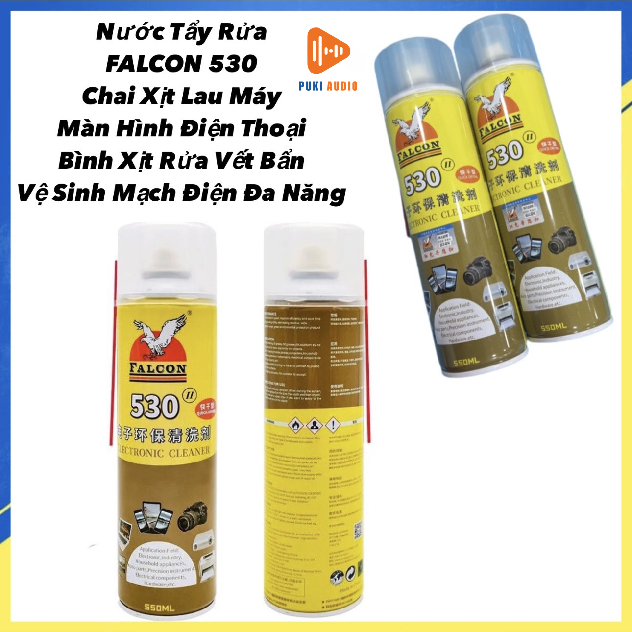 Nước tẩy rửa FALCON 530 chai xịt lau máy màn hình điện thoại bình xịt rửa vết bẩn - vệ sinh mạch điện đa năng