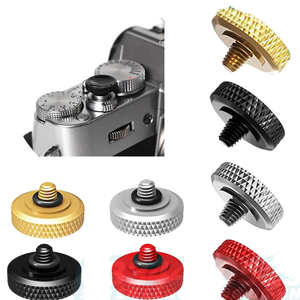 Nút bấm dạng ren dành cho máy ảnh vặn có khắc chữ FUJIFILM