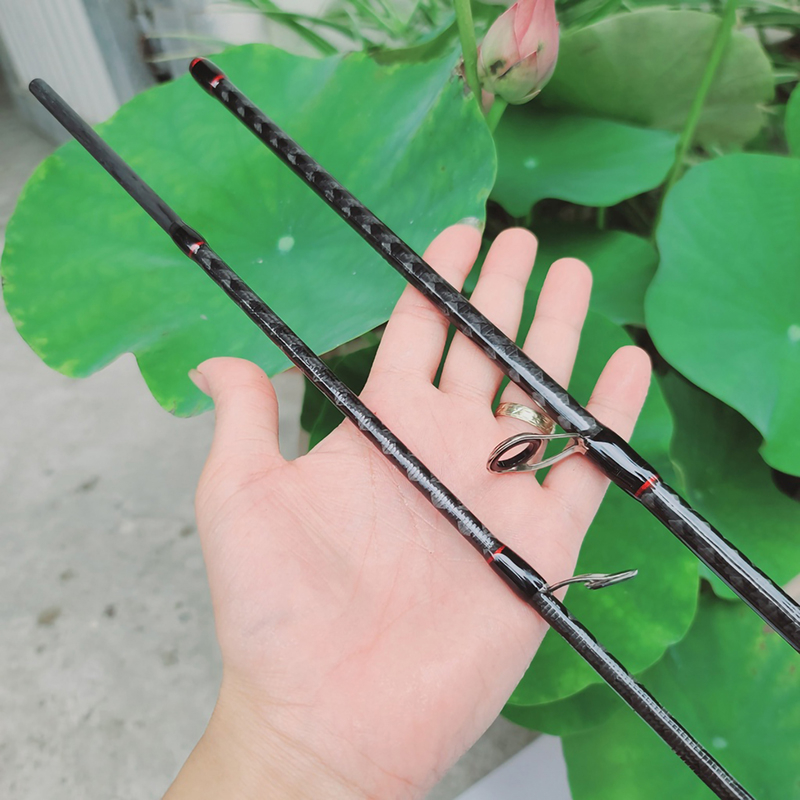 Bộ cần Lure Carbon Hi Power Máy ngang Titan Ánh Tím Tặng kèm Dây câu PE và phụ kiện, Cần câu lure giá rẻ