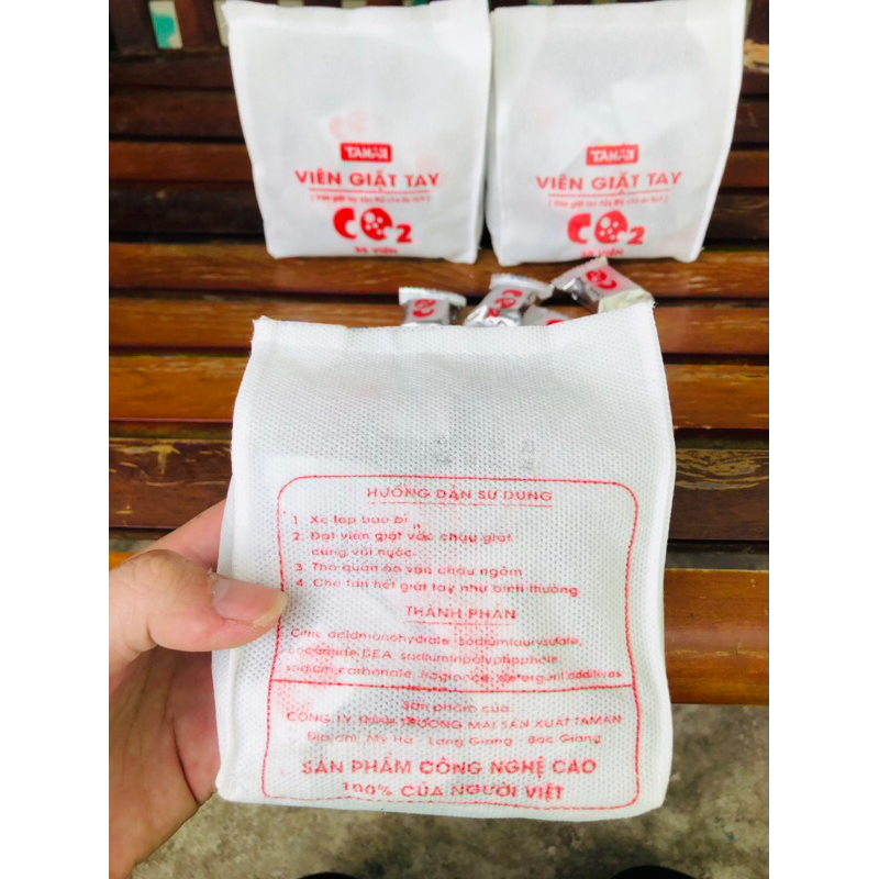 Viên Giặt Xả Co2 Cho Bé Giặt Tay Cho Khách Du Lịch, Giặt Sạch Thơm Kháng Khuẩn, Không Chất Tẩy Rửa An Toàn