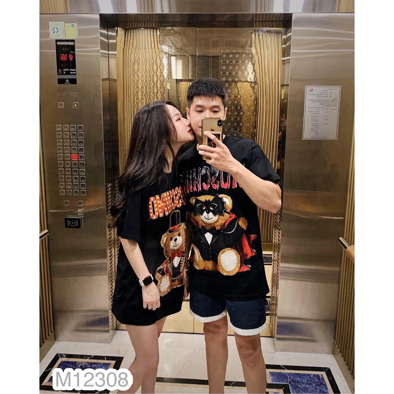 Áo Thun Nam Cotton Mos.chino In Hình Gấu Siêu Đẹp, Áo Phông Cotton Nam Nữ In Gấu Siêu Hot