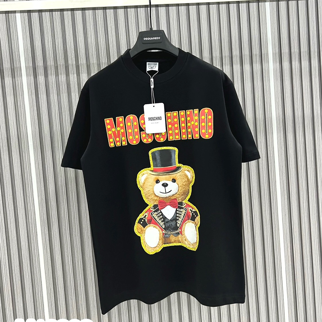 Áo Thun Nam Cotton Mos.chino In Hình Gấu Siêu Đẹp, Áo Phông Cotton Nam Nữ In Gấu Siêu Hot