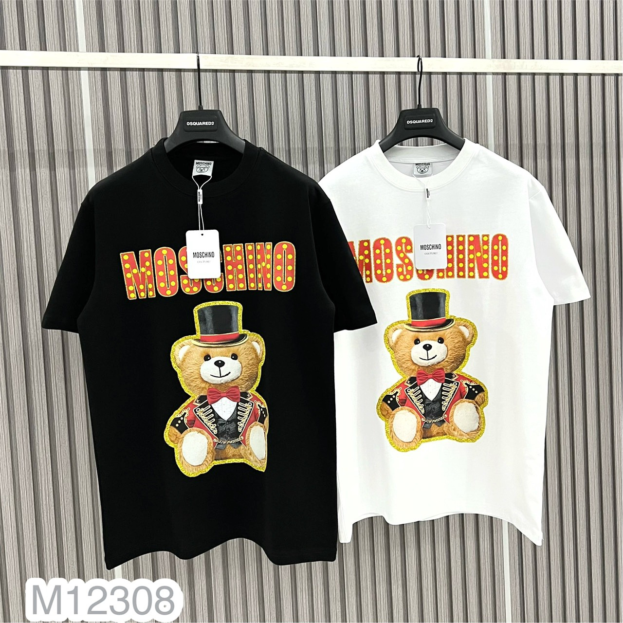 Áo Thun Nam Cotton Mos.chino In Hình Gấu Siêu Đẹp, Áo Phông Cotton Nam Nữ In Gấu Siêu Hot