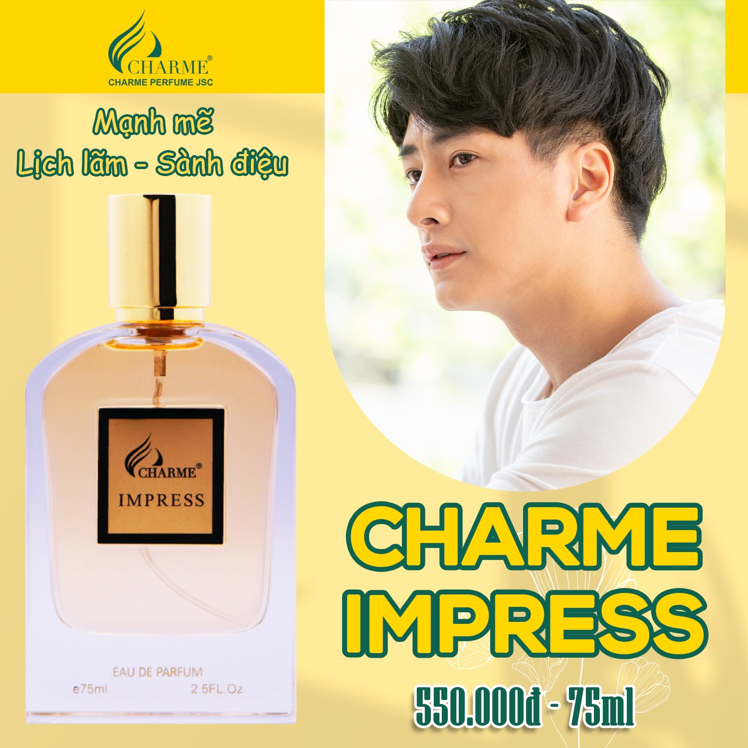 Nước Hoa Nam Charme Impress 10ml, Mạnh mẽ, Nam Tính, Sành Điệu