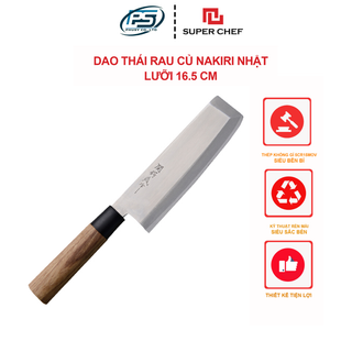 Dao thái rau củ 165mm nakira nhật super chef cán gỗ siêu sắc bén dao_8