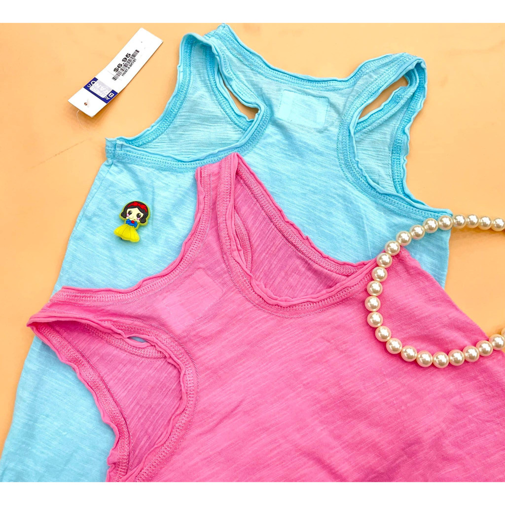 Aó 3 lỗ cotton xước áo sát nách bé gái HM VNXK dư xịn size 2-14 tuổi