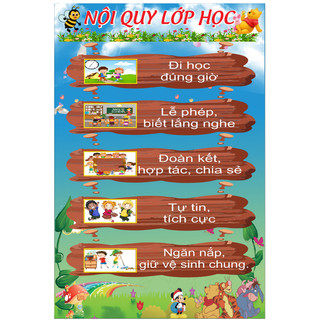 Trang trí lớp học - nội quy lớp bạt lụa nhiều mẫu kích thước 60cmx100cm