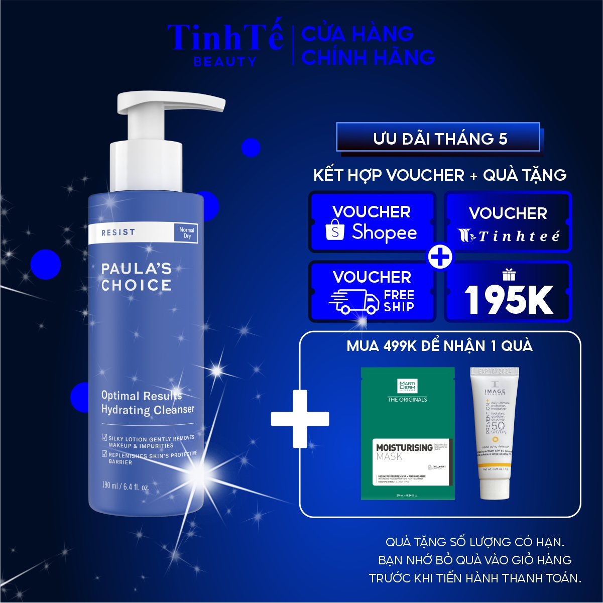 Sữa rửa mặt dưỡng ẩm Paula's Choice Resist Optimal Results Hydrating Cleanser 190ml