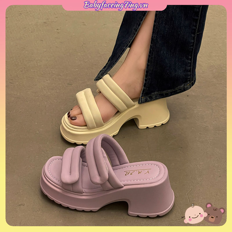 2023 Thời trang 100 Dép Velcro đế dày