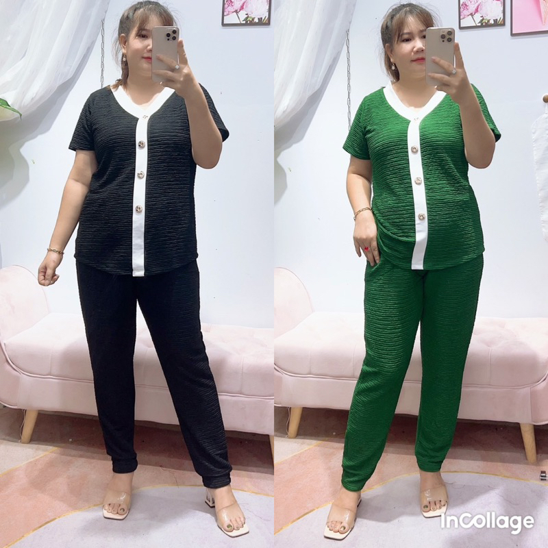 SÉT BỘ THUN XỐP XINH XĂN BIGSIZE Nữ 68-95kg