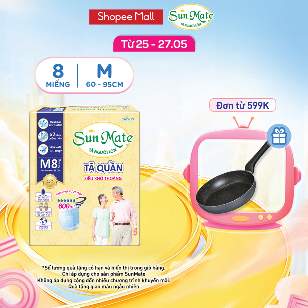 Tã quần người lớn siêu khô thoáng SunMate M08-L07