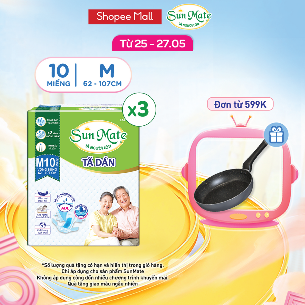 Combo 03 tã dán người lớn SunMate size M10