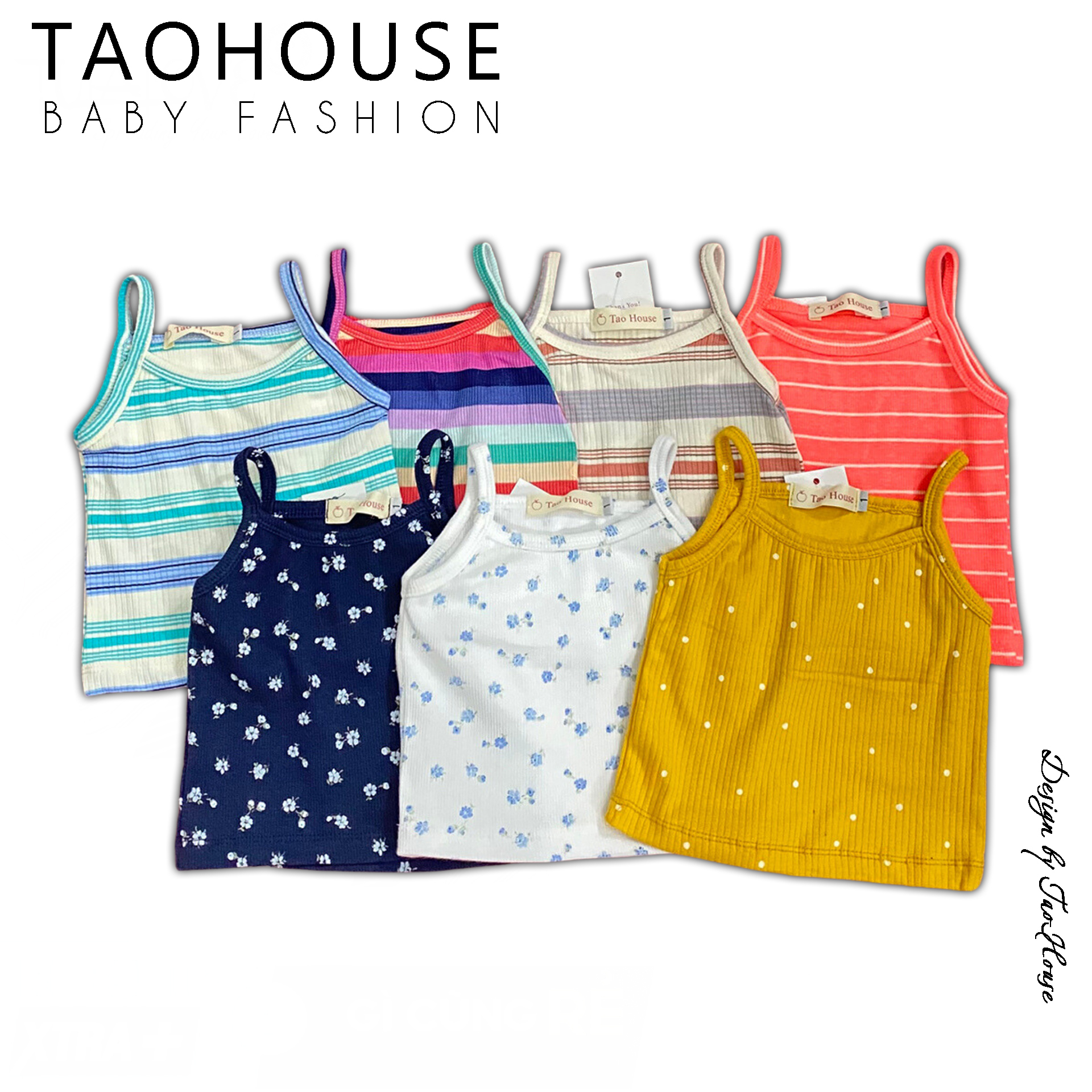 Áo 2 dây bé gái thấm hút cực tốt - áo dây cho bé gái thun gân kiểu mùa hè 2023