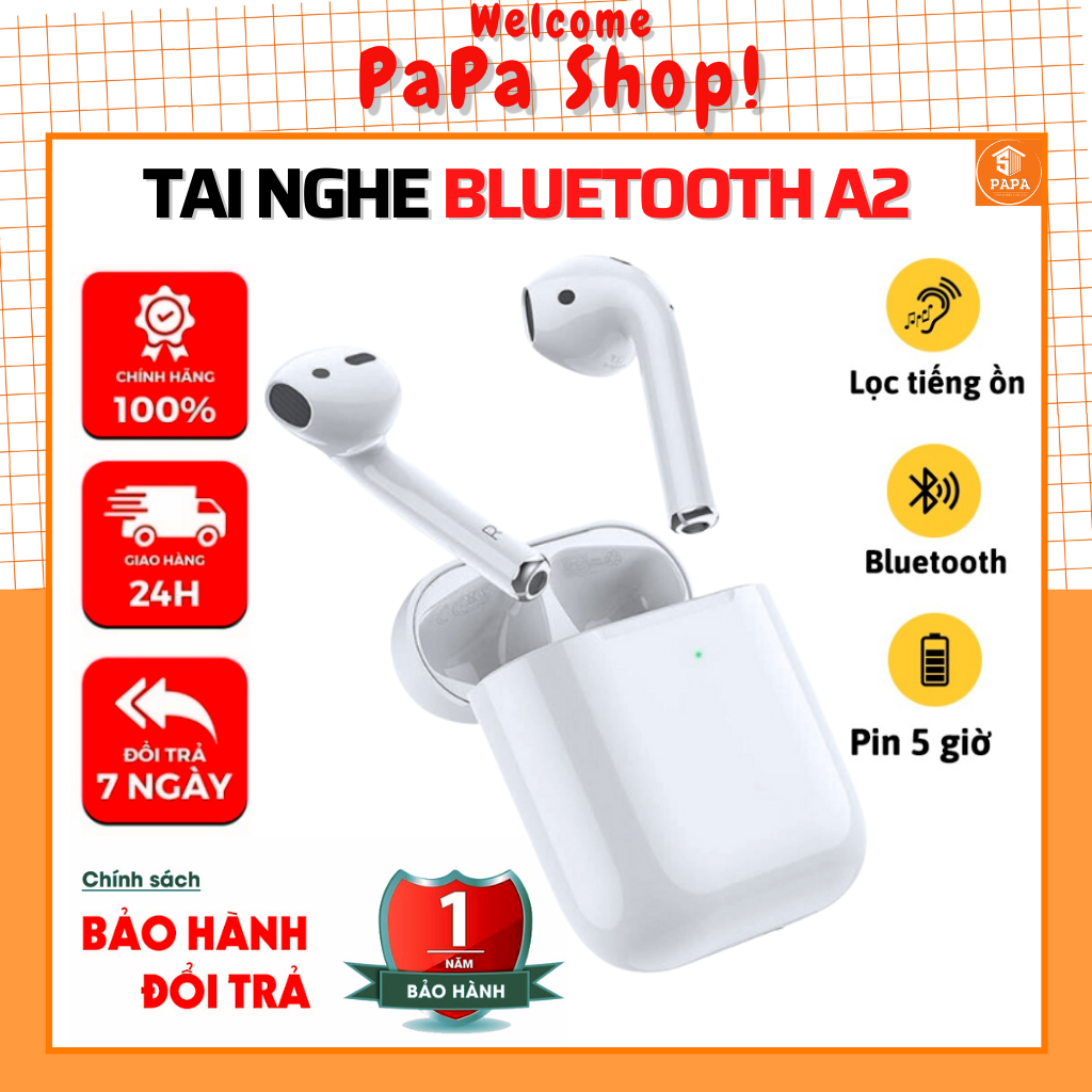 Tai nghe Không dây Bluetooth AP2 Full tính năng Pin trâu 4-6h, Định Vị, thay tên tham gia mọi loại máy [PAPA]