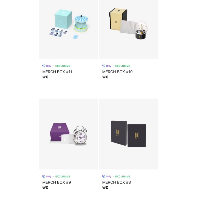 BTS - Bộ sưu tập Box Merch 8,9,10,11,12