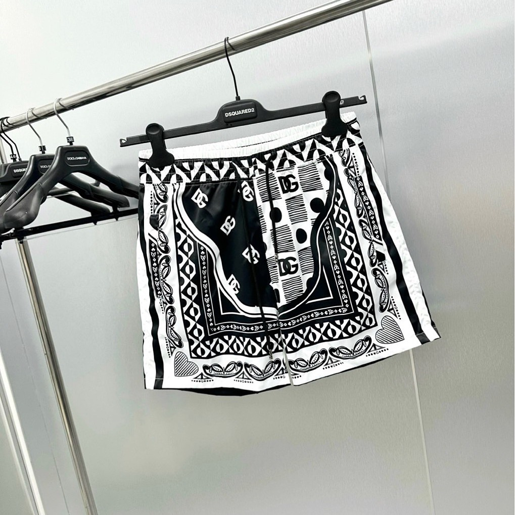Quần Short Gió D.G Phối Thiết Kế Cạp Chun, Quần Đùi Gió Hoạ Tiết Thổ Cẩm Siêu Đẹp