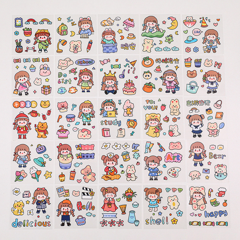 Sticker cute anime dán mũ bảo hiểm,vở,bút đồ dùng học tập / 1 tấm - sticker hoạt hình - GIAO NGẪU NHIÊN - HIKOMA STORE