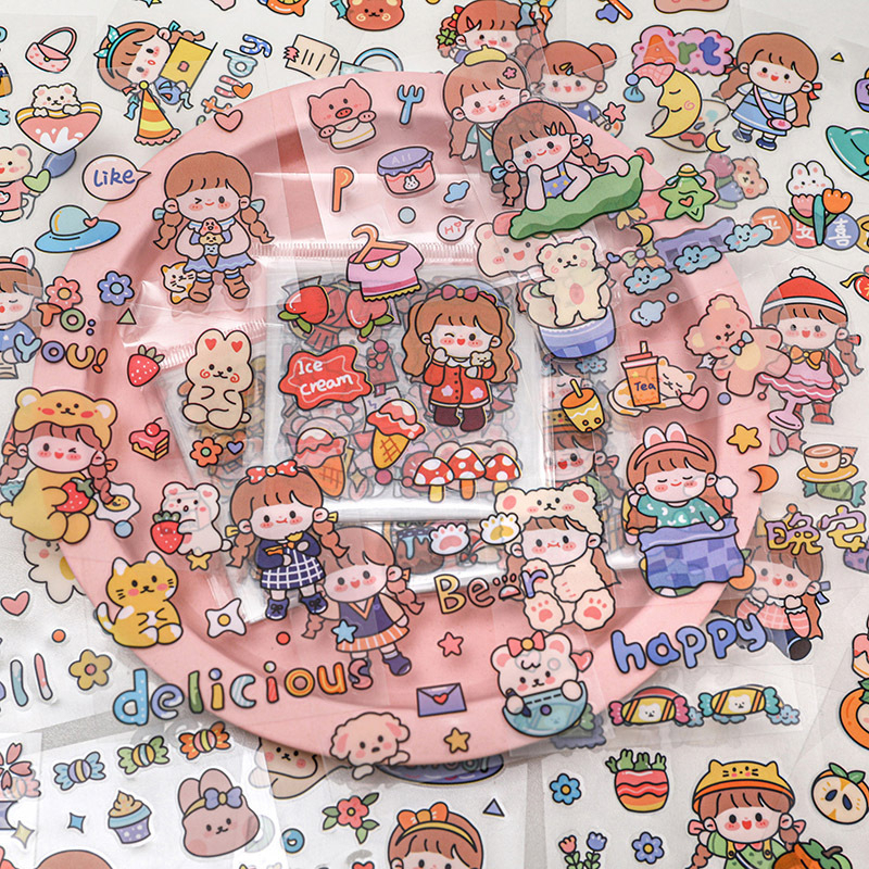 Sticker cute anime dán mũ bảo hiểm,vở,bút đồ dùng học tập / 1 tấm - sticker hoạt hình - GIAO NGẪU NHIÊN - HIKOMA STORE