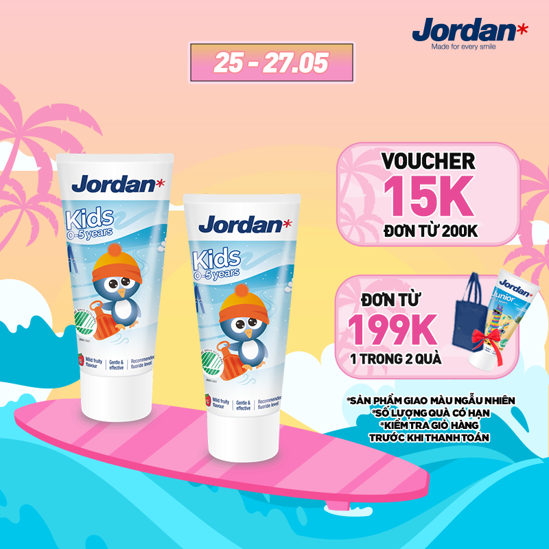 Kem đánh răng cho trẻ em 0-5 tuổi vị dâu Jordan Step 1 - 75g