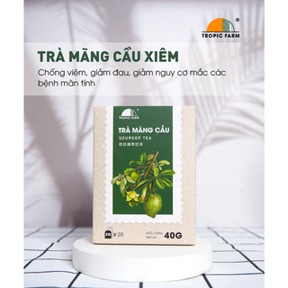 Trà mãng cầu xiêm tropic farm - 100% tự nhiên từ trái và lá mãng cầu sấy lạnh - hộp 40 gram