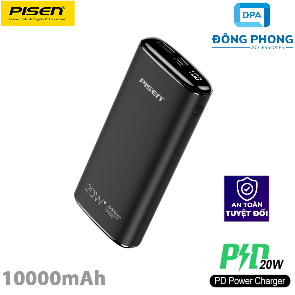 Pin Sạc Dự Phòng Cao Cấp Pisen D153 10000mAh Chính Hãng