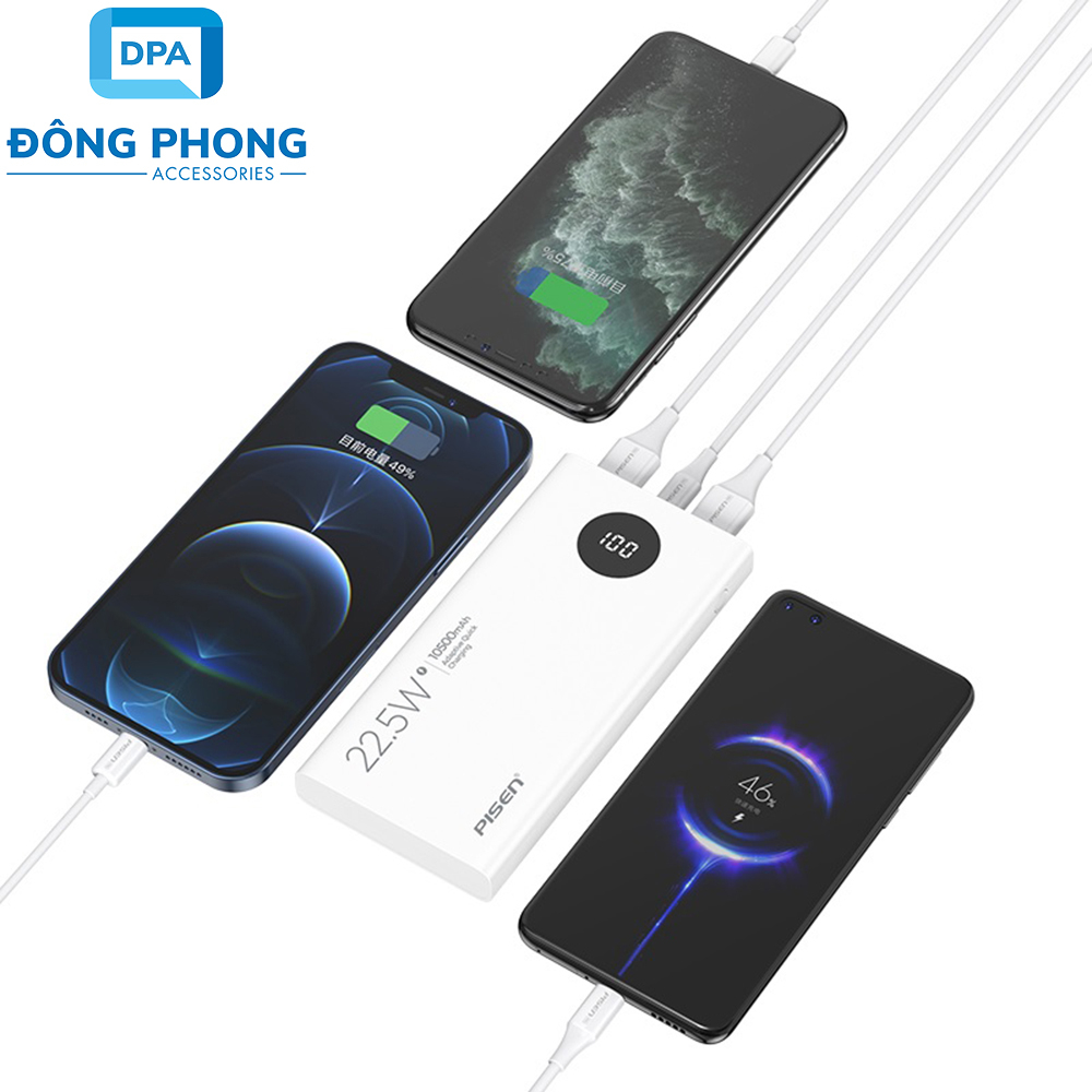 Pin Dự Phòng Pisen TS-D314 10500mah 22.5W Chính Hãng