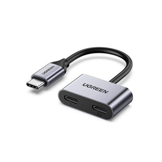 Cáp chuyển đổi usb type-c sang 2 usb type-c tai nghe & sạc 15w ugreen 60165