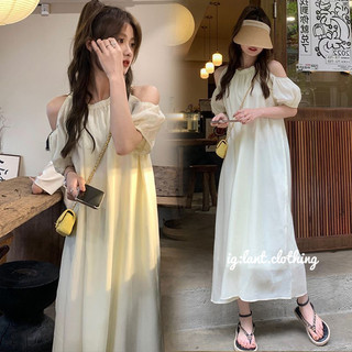 váy cổ yếm chun cổ