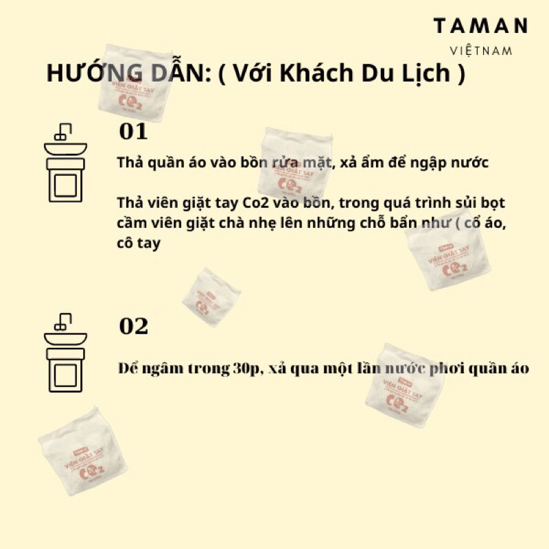Viên Giặt Xả Co2 Cho Bé Giặt Tay Cho Khách Du Lịch, Giặt Sạch Thơm Kháng Khuẩn, Không Chất Tẩy Rửa An Toàn