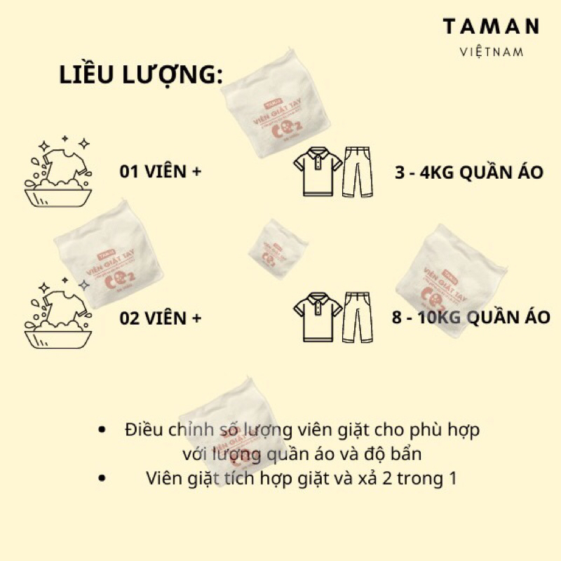 Viên Giặt Xả Co2 Cho Bé Giặt Tay Cho Khách Du Lịch, Giặt Sạch Thơm Kháng Khuẩn, Không Chất Tẩy Rửa An Toàn