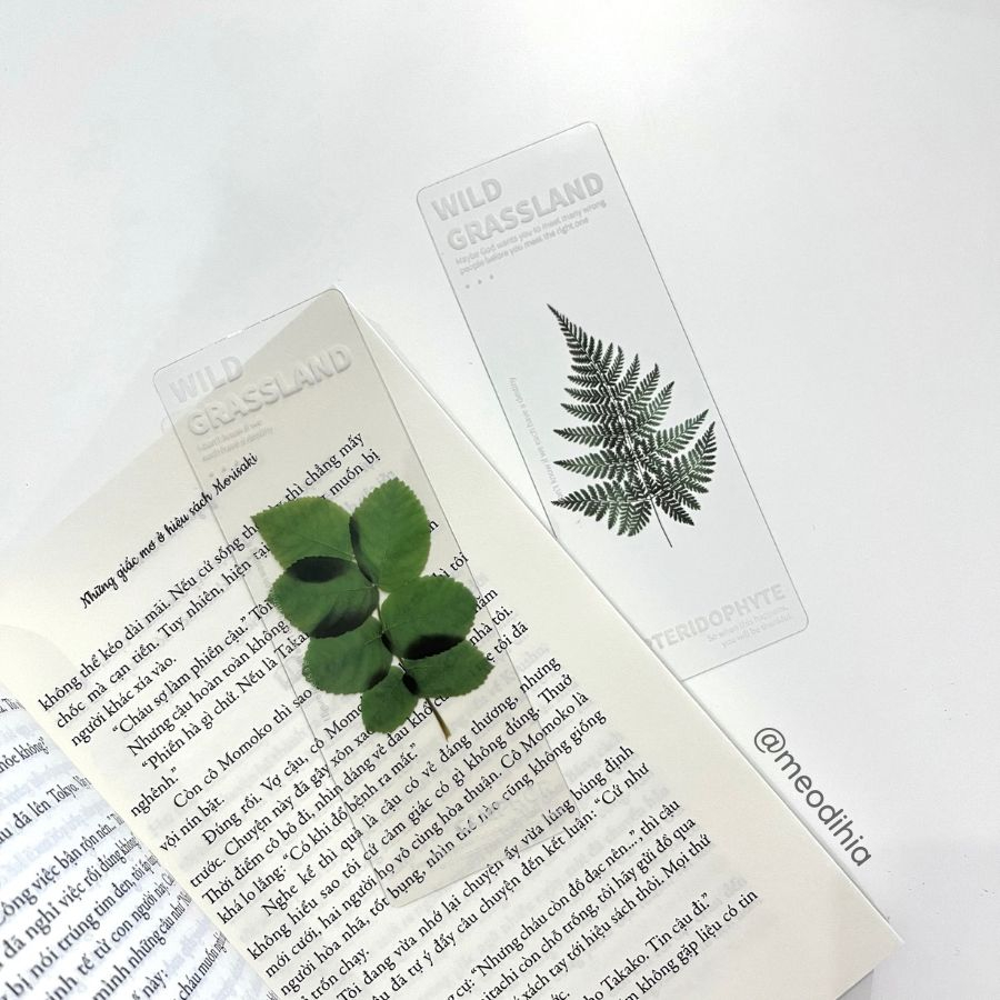 COMBO 5 BOOKMARK ĐÁNH DẤU SÁCH TRONG SUỐT VỚI HOẠ TIẾT HOA TƯƠI VINTAGE