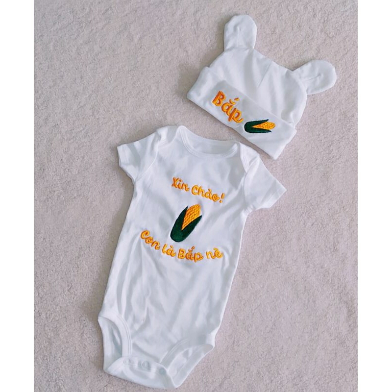 Body chip cotton trắng trơn thêu cho bé gái/bé trai. Inbox shop gửi thêm file icon thêu hoặc mẫu của b