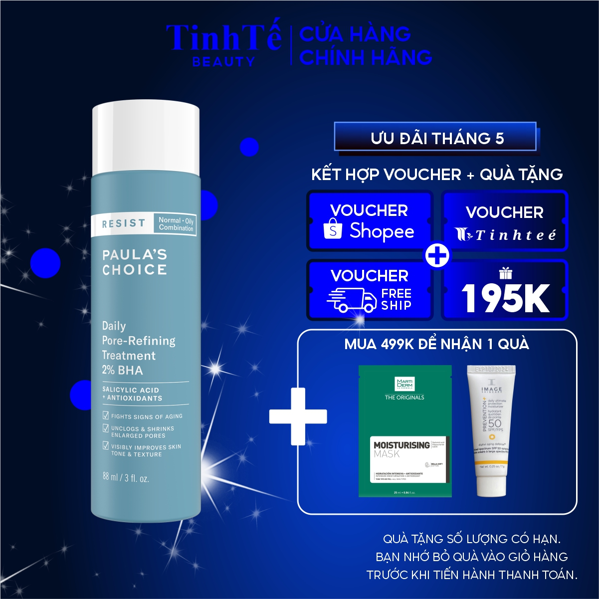 Tính chất hỗ trợ thu nhỏ lỗ chân lông Paula's Choice RESIST Daily Pore-Refining Treatment With 2% BHA 88ml / 30ml