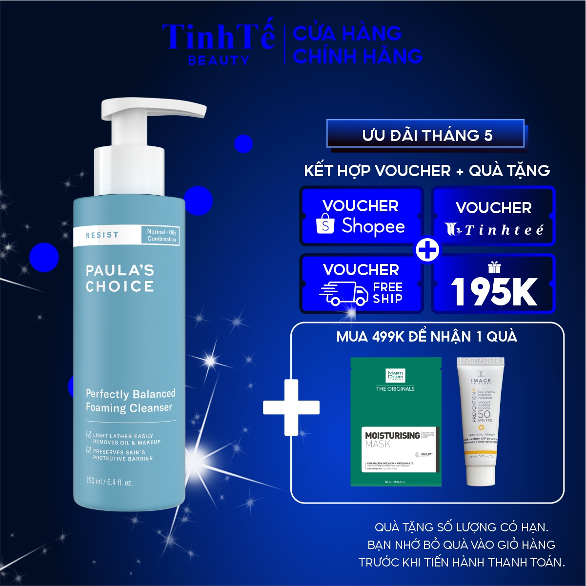 Sữa rửa mặt cân bằng da hoàn hảo Paula's Choice Resist Perfectly Banlaned Foaming Cleanser 190ml