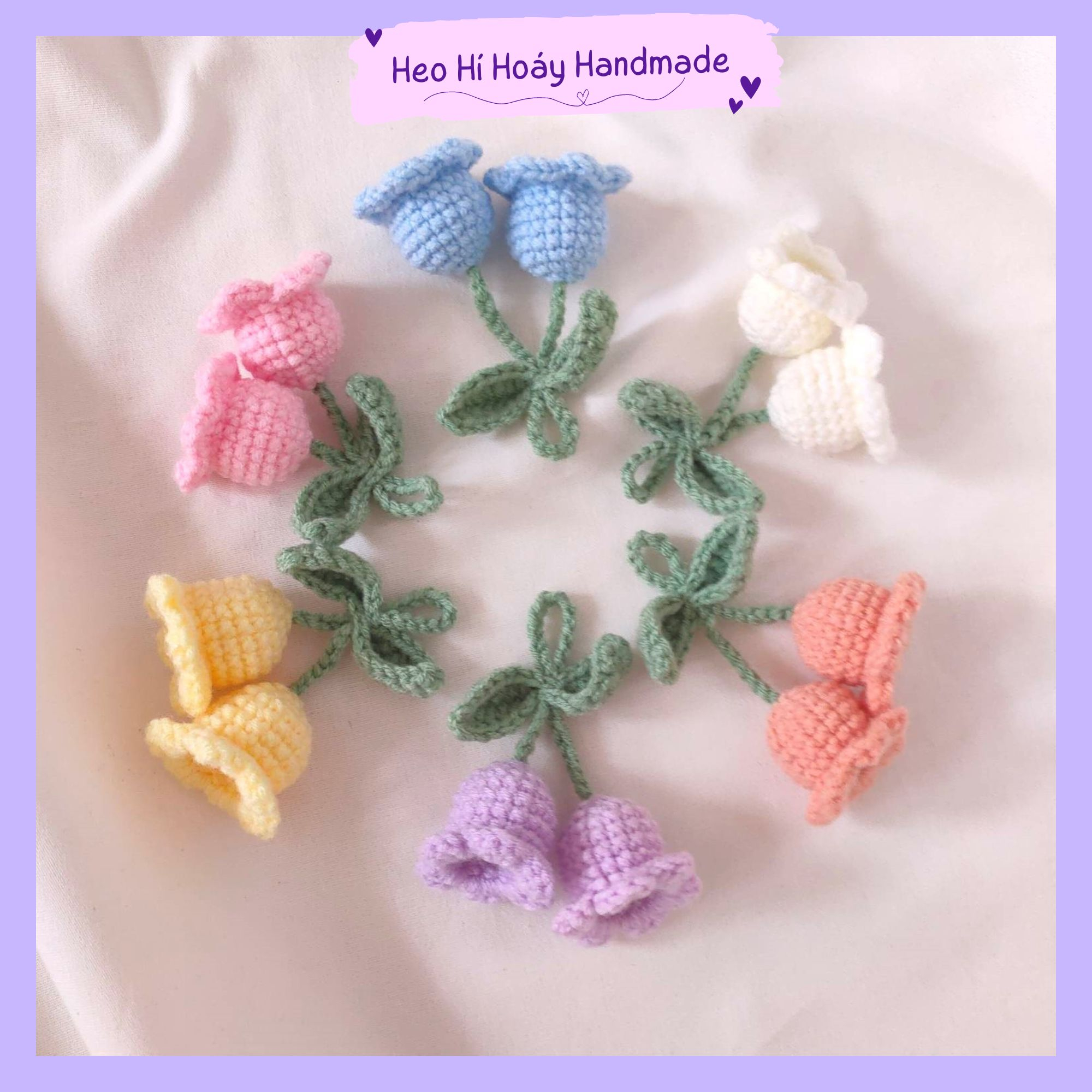 Móc Khóa Len Hoa Chuông, Lily Of The Valley, Trang Trí Túi Xách, Bàn Học, Bàn Làm Việc Handmade by Heo Hí Hoáy