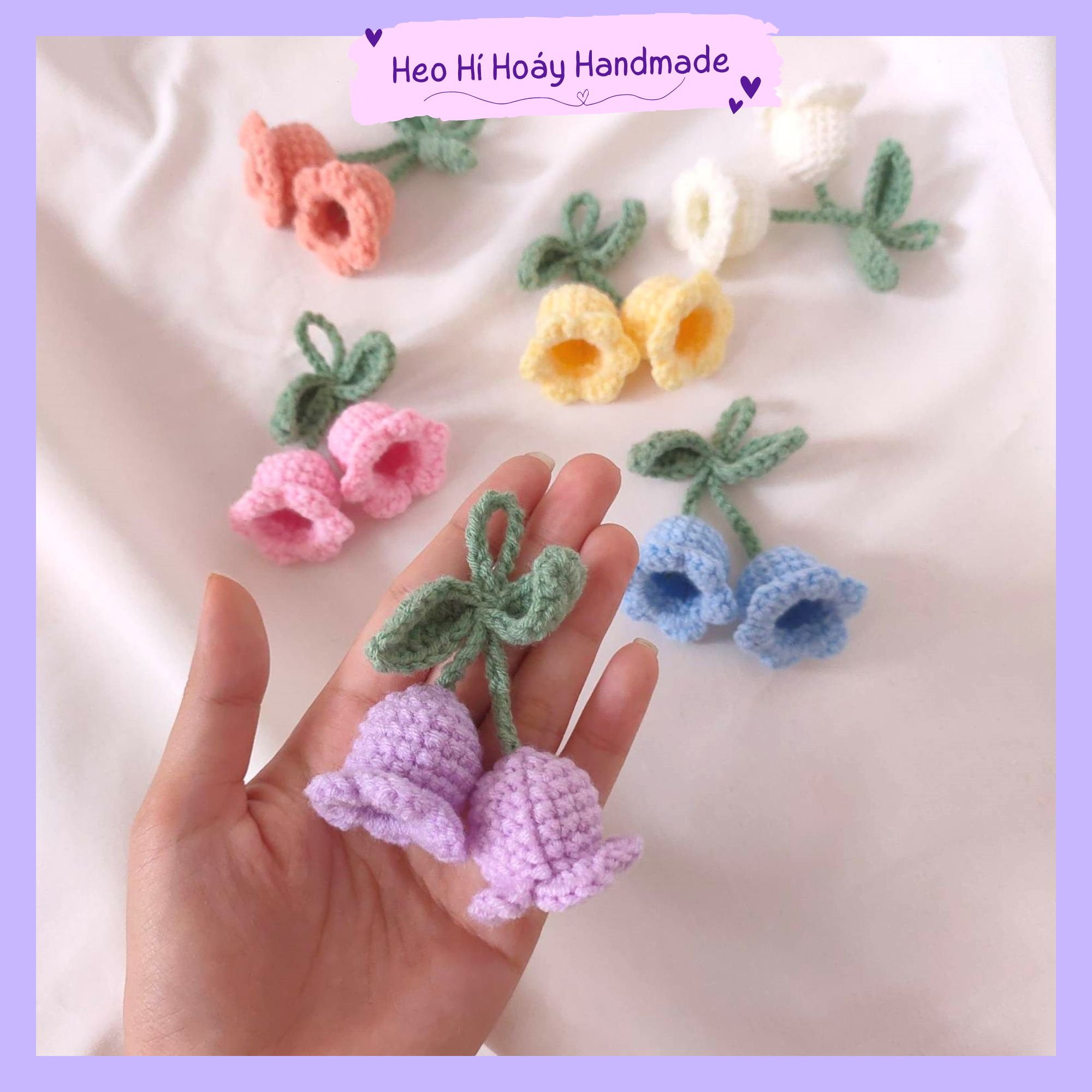 Móc Khóa Len Hoa Chuông, Lily Of The Valley, Trang Trí Túi Xách, Bàn Học, Bàn Làm Việc Handmade by Heo Hí Hoáy