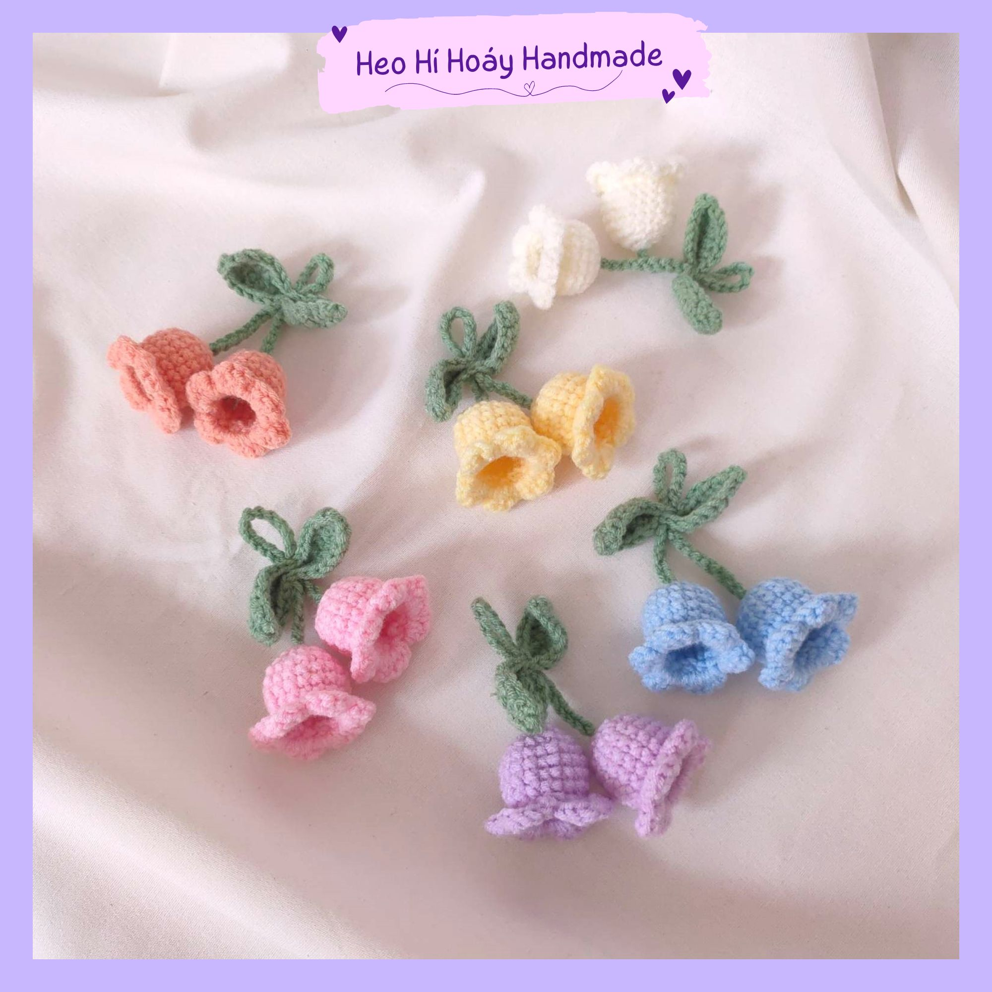 Móc Khóa Len Hoa Chuông, Lily Of The Valley, Trang Trí Túi Xách, Bàn Học, Bàn Làm Việc Handmade by Heo Hí Hoáy