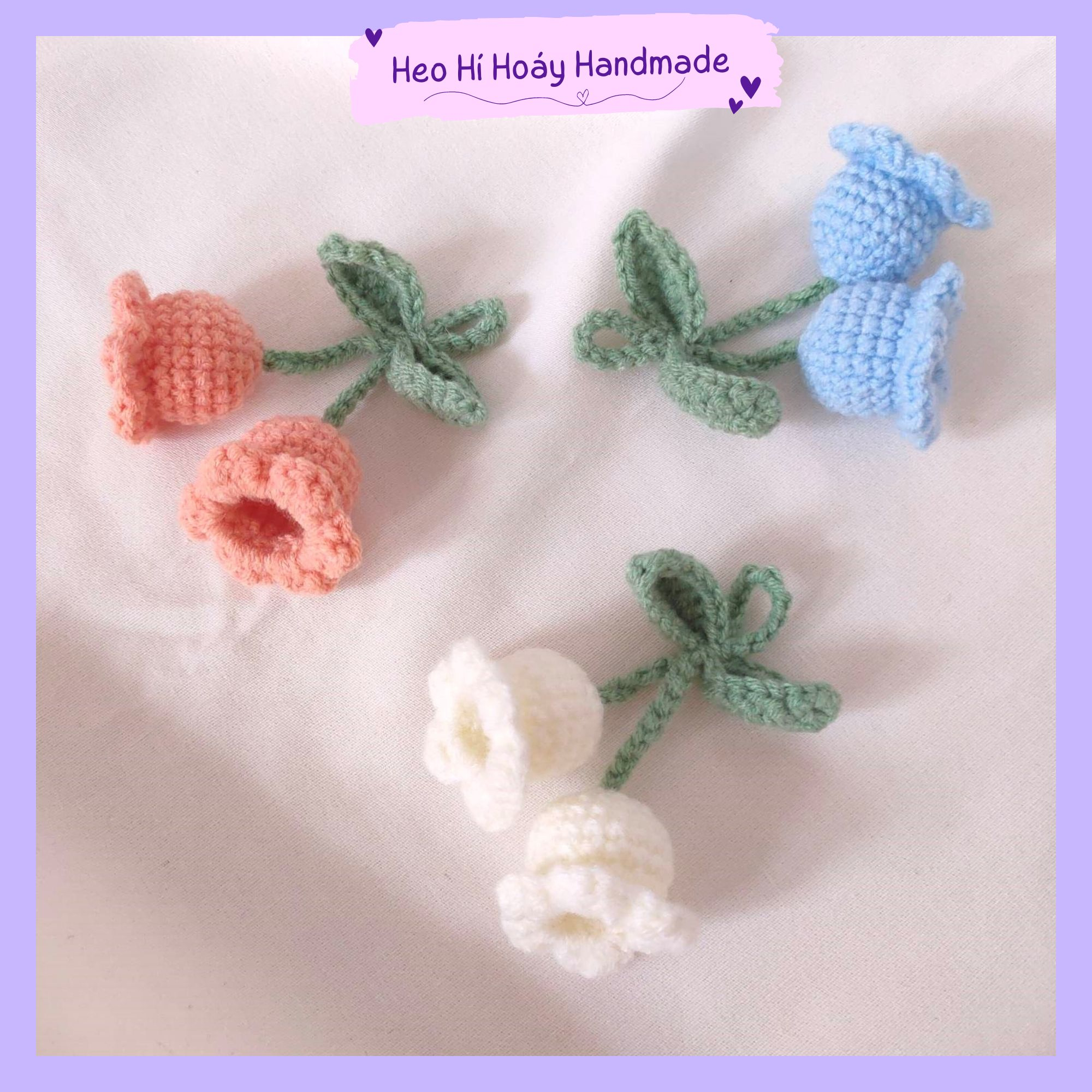 Móc Khóa Len Hoa Chuông, Lily Of The Valley, Trang Trí Túi Xách, Bàn Học, Bàn Làm Việc Handmade by Heo Hí Hoáy