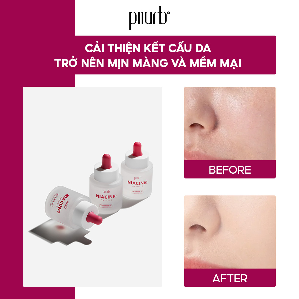 Tinh Chất Làm Sáng Da, Làm Đều Màu Da PIIURB IT'S REAL NIACIN 10 AMPOULE 30ml