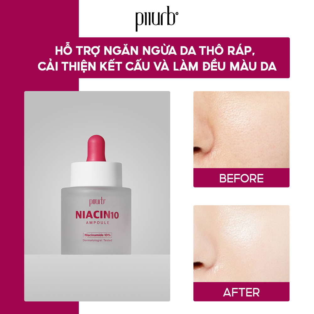 Tinh Chất Làm Sáng Da, Làm Đều Màu Da PIIURB IT'S REAL NIACIN 10 AMPOULE 30ml