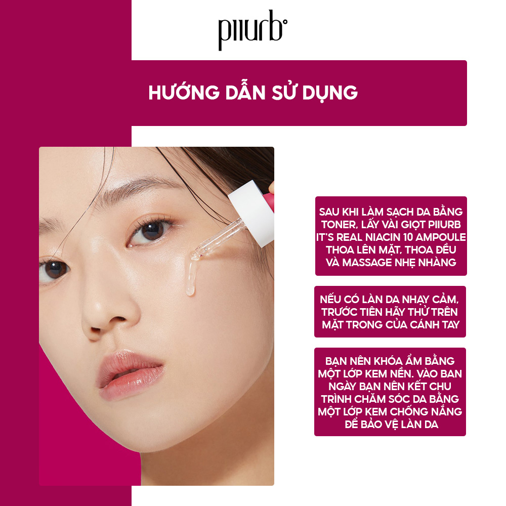 Tinh Chất Làm Sáng Da, Làm Đều Màu Da PIIURB IT'S REAL NIACIN 10 AMPOULE 30ml