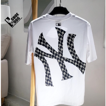 Áo thun Hàn Quốc tay ngắn màu trắng MLB MONOGRAM Mega-Logo Overfit NEW YORK YANKEES
