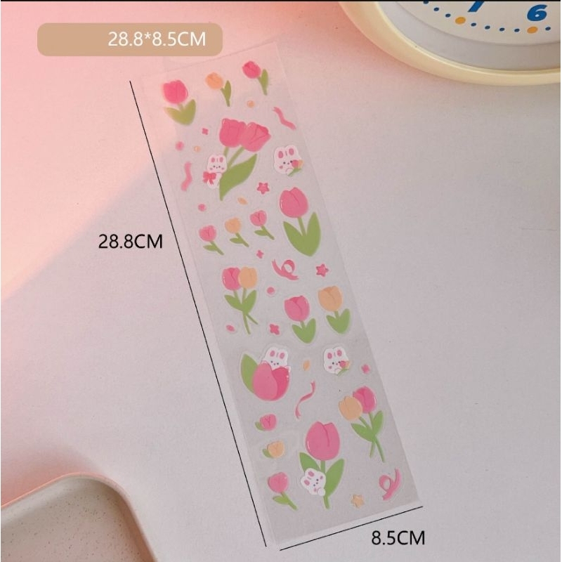 Hình dán sticker hoa tulip pvc