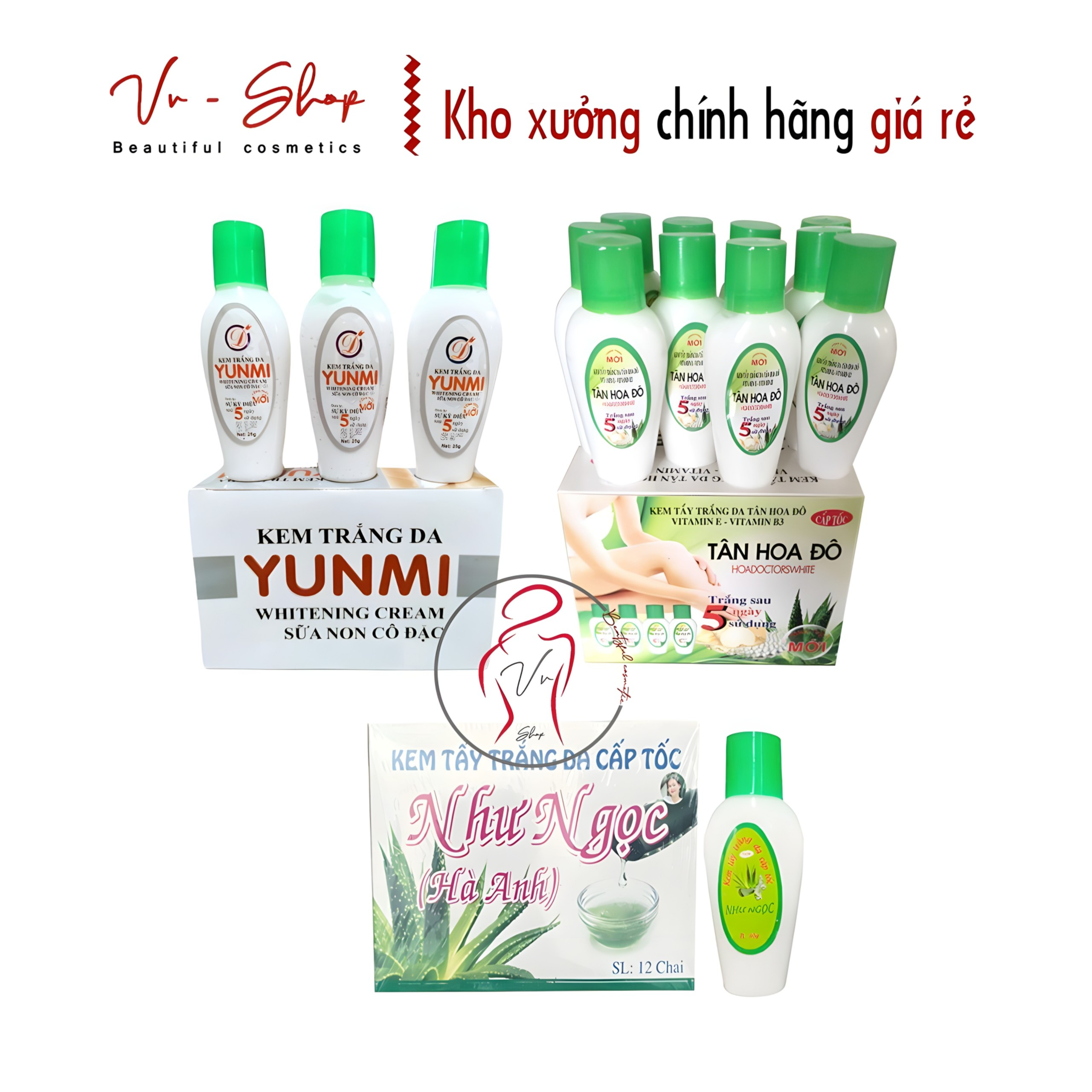 Lố 12 chai Như ngọc Tân hoa đô Yunmi kích trắng da