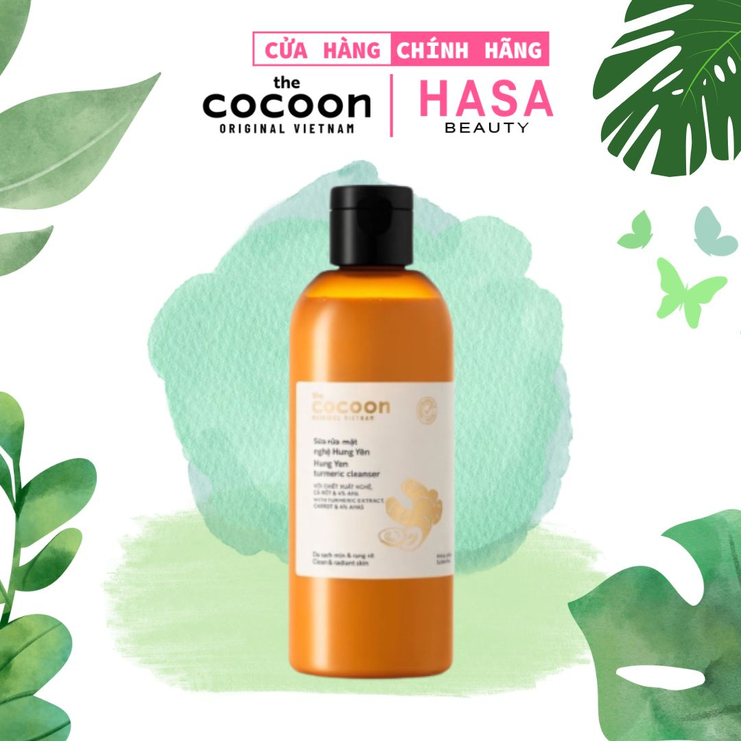 Sữa rửa mặt nghệ Hưng Yên Cocoon 310mL | Sữa Rửa Mặt Thuần Chay Sáng Mịn da, Mờ thâm mụn